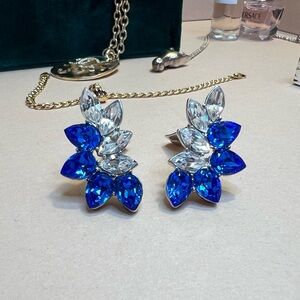 Auth YSL Earrings • Clip On Diamantés Eleutheria Chinoiserie Yves Saint Laurent